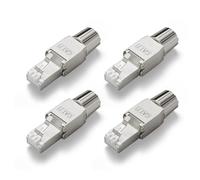 VCELINK Conector RJ45 Cat7 Cat6A Blindado Montaje sin Crimpadora para Cable de Red Cat7 Cat6A 10 Gbps 4 Unidades