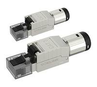 VCELINK Conector RJ45 sin Herramienta Conector RJ45 Cat 7 Blindado para Cable Ethernet Cat7 Cat6A, 23AWG, 10 GBit/s, 600 MHz, 2 Unidades