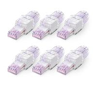 VCELINK Conector RJ45 sin Herramienta para Cat6/Cat5E/Cat5 Cable Ethernet para la terminación de campo, Soporte 23 a 26 AWG, 1000 Mbps (6, Púrpura transparente)