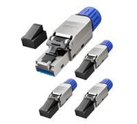 VCELINK Conector RJ45 sin necesidad de herramientas, Conector Cat8 bañado en oro sin herramientas, Conector blindado para cable Ethernet Cat7/Cat8, paquete de 4