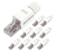 VCELINK KJ22 Conector RJ45 sin Herramienta para Cat6/Cat5E/Cat5 Cable Ethernet - 1000Mbps, Fácil de Instalar, Blanco, 10 Unidades