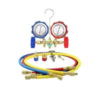 VCHICS Juego de manómetros de refrigerante de 3 vías con acopladores Ajustables de Adaptador de mangueras, Kit de Carga R134a R12 R22 R404A(Kit 2