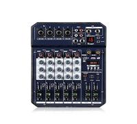 VCHICS Mezclador de Audio, Consola mezcladora de Tarjeta de Sonido portátil T4 para Guitarras, Bajos y teclados(T4)