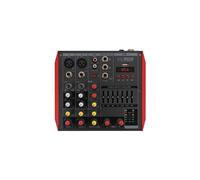 VCHICS Mezclador de Audio, De Consola Mezcladora De Audio Profesional De 2/4/6 Canales con Blue Tooth USB DSP 48V Phantom Power para Guitarras, Bajos y teclados(NT4)