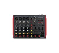 VCHICS Mezclador de Audio, De Consola Mezcladora De Audio Profesional De 2/4/6 Canales con Blue Tooth USB DSP 48V Phantom Power para Guitarras, Bajos y teclados(NT6)