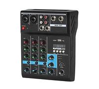 VCHICS Mezclador de Audio, Mezclador portátil Profesional de 5 Canales Consola de Sonido Entrada de computadora 48v Potencia Transmisión en Vivo para Guitarras, Bajos y teclados