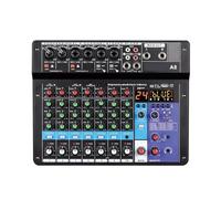 VCHICS Mezclador de Audio, Mezclador Portátil Profesional De 8 Canales, Consola Mezcladora De Sonido, Entrada De Computadora, Potencia De 48v, Número De Modelo para Guitarras, Bajos y teclados