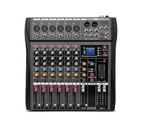 VCHICS Mezclador de Audio, Mezclador Profesional De 6 Canales, Ordenador For Grabación De Escenario, Tarjeta De Sonido USB, Tono Alto Y Bajo, Modelo For DJ para Guitarras, Bajos y teclados