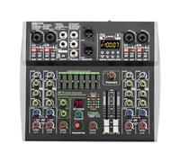 VCHICS Mezclador de Audio, Mini Mezclador De Sonido De 6 Canales, Consola Mezcladora De Audio, Mesa DSP De 48V 99, USB Profesional, Reproducción De PC, para Guitarras, Bajos y teclados