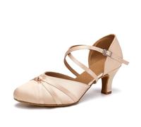 VCIXXVCE Zapatos de Baile de Salón Mujer Satén Cerrados Salsa y Bachata Tango Vals Zapatos de Danza, 38 EU