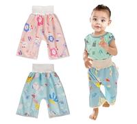 Vckrio Pantalones de Entrenamiento Reutilizables Bebé, 2 Piezas Rosa Azul Ropa Interior Absorbente Niña Algodón Braguitas de Entrenamiento Lavable Pato Flores Unicornio Arcoiris Impresión 1-4 Años