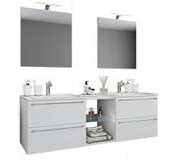 VCM 3 Piezas Lavabo Doble 2 lavabos Muebles de baño Conjunto Lavabo Badinos XXL 3 Piezas Lavabo Doble 2 lavabos Muebles de baño Conjunto Lavabo Badinos XXL