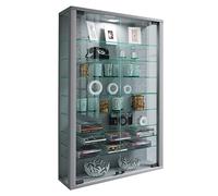 VCM 904115 Vitrosa - Minivitrina de Pared, de Madera y Vidrio, Color Plata, 90 x 59 x 18 cm