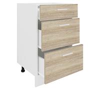 VCM Armario de Cocina Ancho 50 cm Mueble bajo cajón Cocina Muebles de Cocina Esilo Blanco/Roble Sonoma