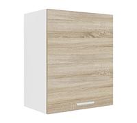 VCM Armario de Cocina Ancho 50 cm Puerta de Madera Armario de Pared Cocina Muebles de Cocina Esilo Blanco/Roble Sonoma