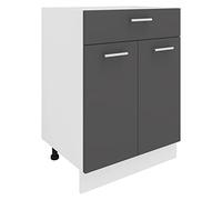 VCM Armario de cocina ancho 60 cm Mueble bajo cajón Cocina Muebles de cocina Esilo Blanco/antracita