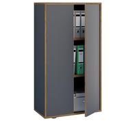 VCM Armario de Oficina de Madera Armario archivador Mueble de Oficina Salia Ancho 3 Pliegues 60 cm Puertas batientes Antracita