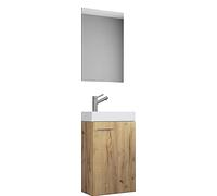 VCM Conjunto de Muebles de baño de 3 Piezas WC de Invitados Lavabo de Invitados pequeño y Estrecho Slito SP Roble Miel