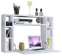 VCM Escritorio Plegable Colgante de Madera Escritorio de Pared Escritorio de la computadora cajón Wandila Blanco