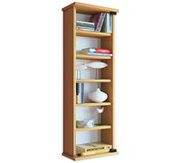 VCM Estantería de Pared de Madera para CD DVD Estantería Colgante Vitrina de Pared Puerta de Cristal Loposa Haya