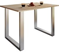 VCM Holzesstisch | H. 76 x B. 140 x T. 80 cm | hochwertiges und massives Fußgestell | Füße aus Eisen | Küchentisch - Xona U