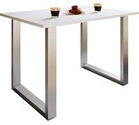 VCM Holzesstisch | H. 76 x B. 140 x T. 80 cm | hochwertiges und massives Fußgestell | Füße aus Eisen | Küchentisch - Xona U