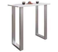 VCM Mesa de Bar de Aluminio de Primera Calidad Mesa de Bar Mesa de Bistro Mesa de Bar Xona 110x50 cm Plata/Blanco