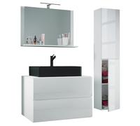 VCM Mueble de 4 Piezas Lavabo Conjunto de Muebles de baño Lavabo Lendas-BL Ancho 80 cm L Cajón Mueble de 4 Piezas Lavabo Conjunto de Muebles de baño Lavabo Lendas-BL Ancho 80 cm L Cajón