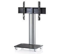 VCM soporte "Tosal" plata, cristal negro incl. ruedas