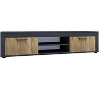 VCM Tablero bajo de TV de Madera Muebles Mueble TV Mesa Consola Mesa TV Ancho 160 cm Usilo XL Antracita/Roble Miel
