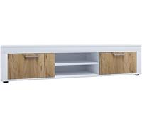 VCM Tablero bajo de TV de Madera Muebles Mueble TV Mesa Consola Mesa TV Ancho 160 cm Usilo XL Roble Blanco/Miel