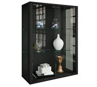 VCM Udina Vitrina Pared, Madera, Negro, 80 x 60 x 25 cm