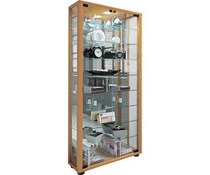 VCM Vitrina de Madera Vitrina de Cristal Coleccionable Vitrina de pie Espejo Lumo Maxi