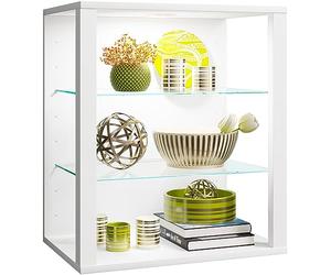 VCM Vitrina Mural de Cristal de Madera Colgante Glasol S Blanco