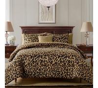 VCNY Home Cama Queen en una Bolsa, Ropa de Cama Suave con edredón, Fundas, Almohadas Decorativas y Fundas de Almohada, Juego de Cama con Estampado Animal (marrón Guepardo, 8 Piezas)