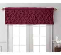 VCNY Home Cenefa a Medida para Ventana con Bolsillo para cortinero: Elegante diseño de Pliegues, dacrón Lujoso de Peso Casual en borgoña; la Cenefa Mide 60 x 20 Pulgadas