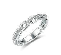 VCODWCSJO Anillo con diseño de hebilla para mujer, con microincrustaciones de circonita, anillo de moda para uso diario, 7, Zirconia cúbica