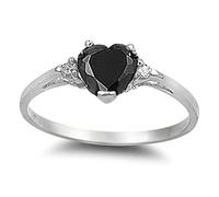 VCODWCSJO Anillo de corazón para mujer con forma de amor, circonita y diamante, chapado en cobre, joyería de moda, 8, Zirconia cúbica