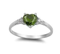 VCODWCSJO Anillo de corazón para mujer con forma de amor, circonita y diamante, chapado en cobre, joyería de moda, 10, Zirconia cúbica