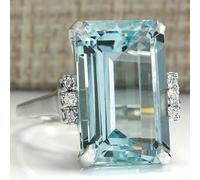 VCODWCSJO Anillo de Lujo de Moda Anillo de Zafiro Joyería-Azul Claro-6