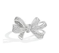 VCODWCSJO Anillo de moissanita con nudo de moissanita para mujer, plata S925, joyería de compromiso, 10, Zirconia cúbica