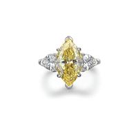 VCODWCSJO Anillo versátil de plata S925 con diamantes de alto carbono y ojo de caballo, 6, Zirconia cúbica