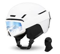VCOROS Casco de Esquí Kit con Gafas de Esquí Capucha Transpirable UV Seguridad Comodidad Casco de Snowboard mit Orejeras Extraíbles para Hombre Mujer