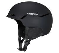 VCOROS Casco de Esquí Transpirable UV Seguridad Comodidad Casco de Snowboard mit Orejeras Extraíbles para Hombre Mujer (Negro Mate, Small)