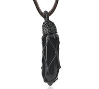 VCPC Collar Colgante De Piedra Natural,Collares De Ónix Negro Tejidos A Mano, Colgante De Reiki Chakra Curativo, Amuleto Colgante De Amuleto De La Suerte, Joyería para Hombres Y Mujeres