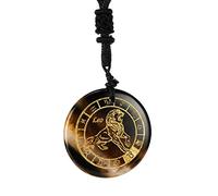 VCPC Collar Colgante De Piedra Natural,Collares De Piedra De Cristal Leo Retro, Colgante De Chakra Curativo, Colgante De Amuleto De La Suerte para Festivales De Mujeres Regalo De Joyería