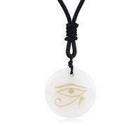 VCPC Collar Colgante De Piedra Natural,Retro El Ojo De Horus Collares De Piedra De Cristal, Colgante De Chakra Curativo, Colgante De Amuleto De La Suerte para Festivales De Mujeres Regalo De Joyería