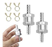 VCRANONR 2 Pcs Válvula Antirretorno de 8 mm Válvulas de Retención de Combustible de Aleación de Aluminio Gasolina Diesel Oil Carburador con 4 Pcs Abrazaderas para Manguera de Combustible