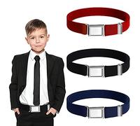 VCRANONR 3PCS Cinturón Magnético Ajustable para Niños, Longitud Ajustable 34-75cm, Cinturón Infantil Ajustable con Hebilla Magnética, Cinturón Elástico con Hebilla Magnética para Niños de 3 a 15 Años