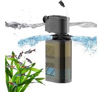VCRAZE Filtro sumergible de acuario de 3 etapas para pecera, filtro de tortuga con aireación y doble salida de agua, bomba de filtro de tanque de tortuga para acuarios de 40-70 galones